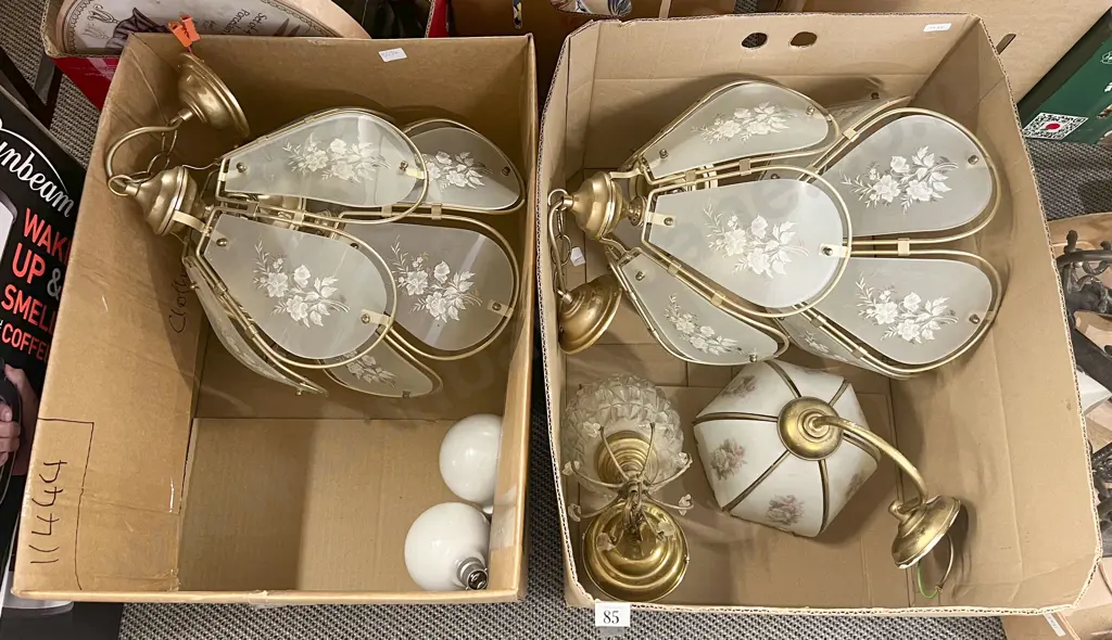 Two Boxes of Assorted Light Fittings Image 1++