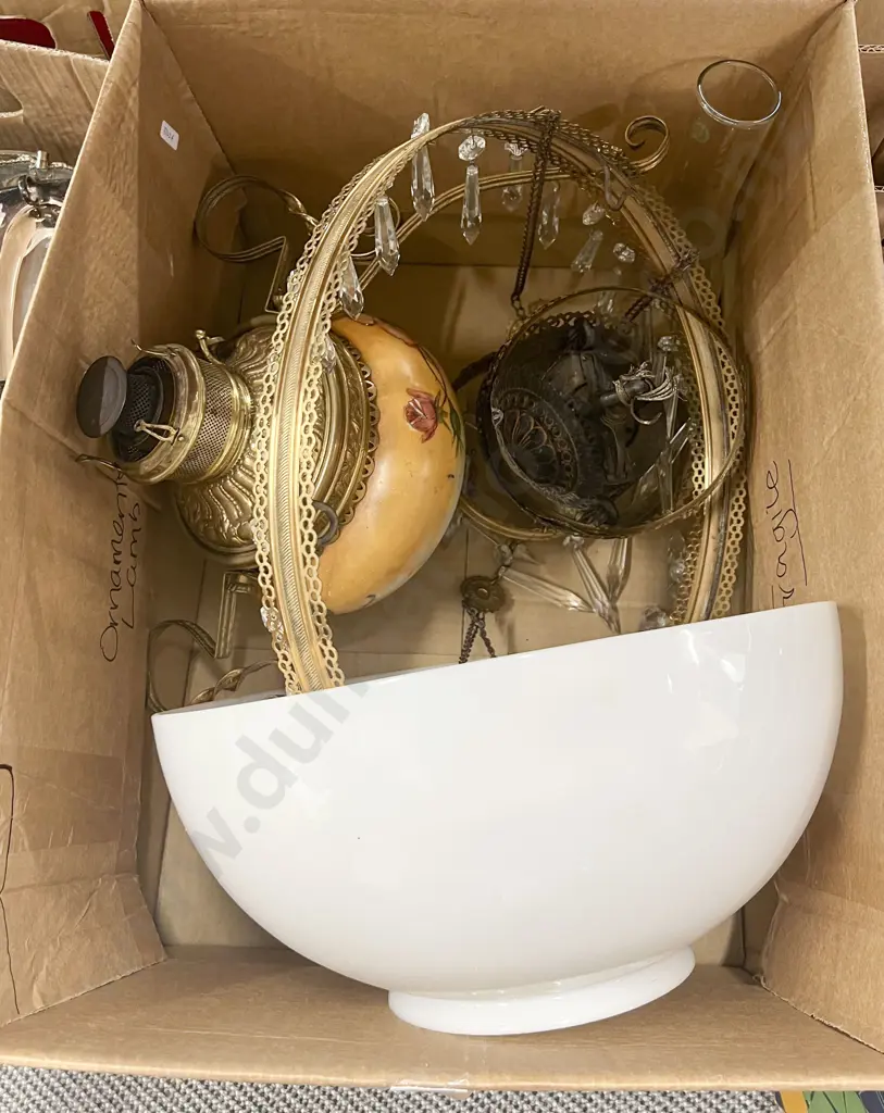 Kerosene Lamp Chandelier with Lustres (requires attention) Image 1++