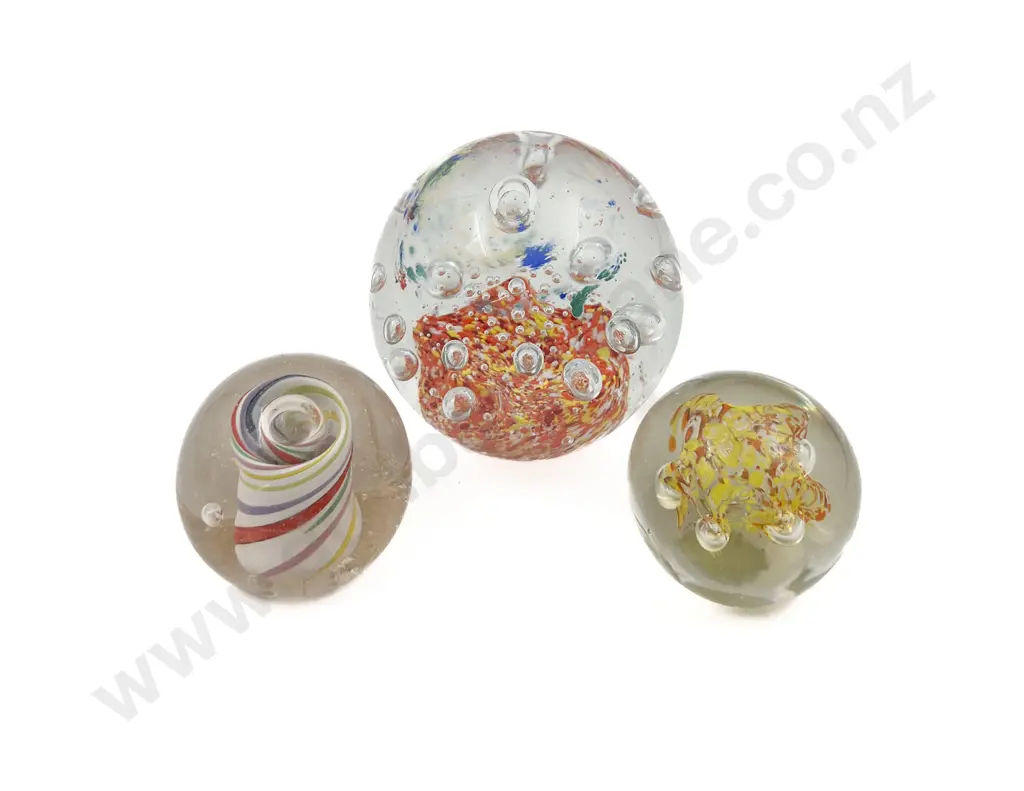 Three Art Glass Paperweights Image 1++