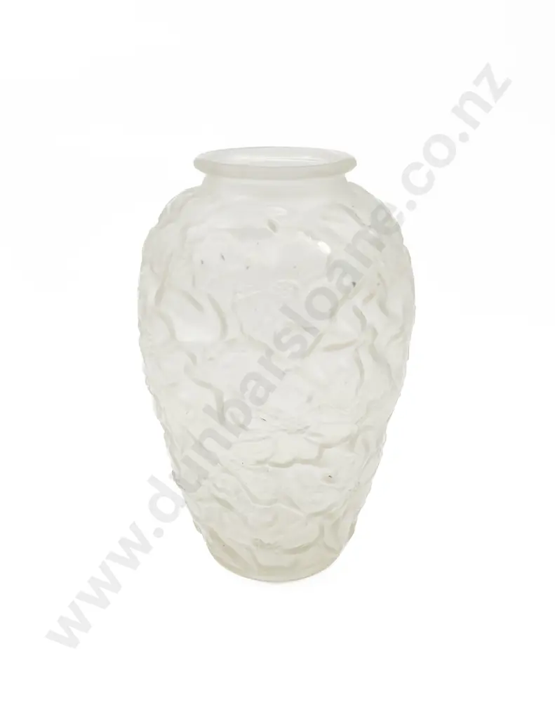 A Large Lalique Style Frosted Glass Vase Image 1++