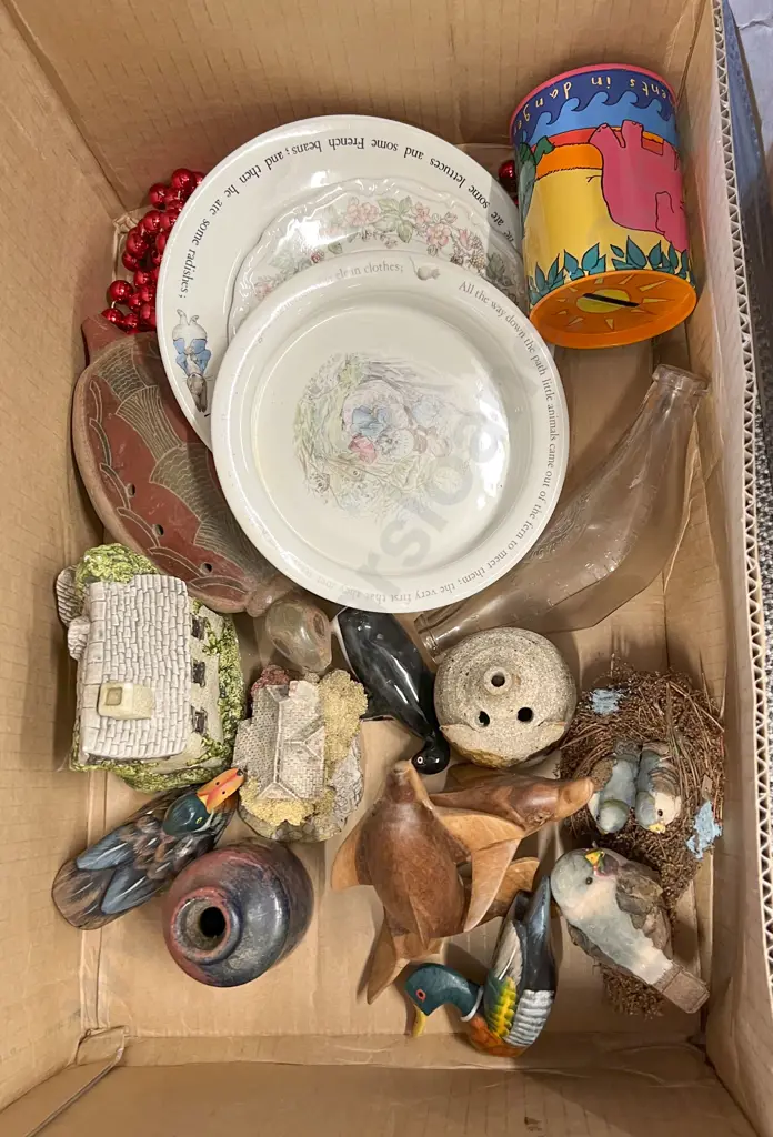 Box of Assorted Animal Ornaments & Nursery China etc Image 1++