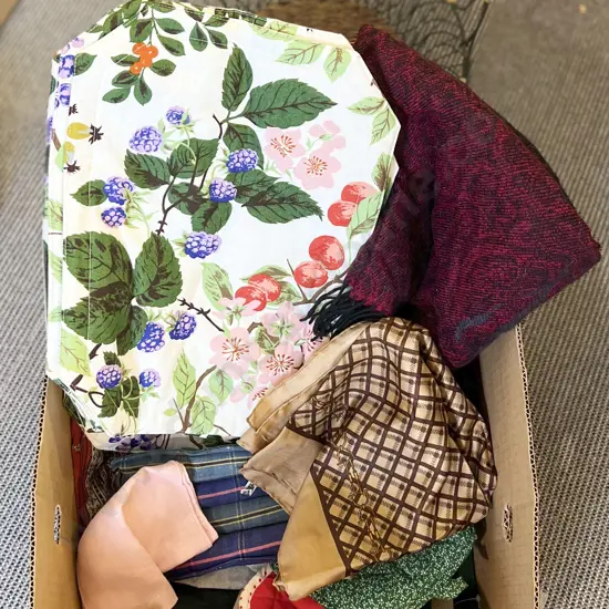 Box of Assorted Table Linens etc