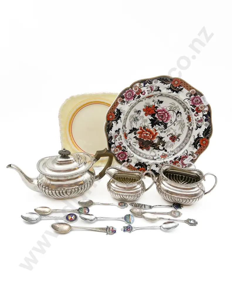 Mixed Lot of Assorted incl Three Piece S/P Teaset & Cutlery Image 1++