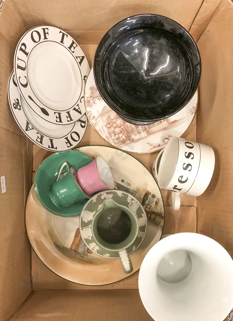Box of Assorted China incl RD and Wedgwood Image 1++