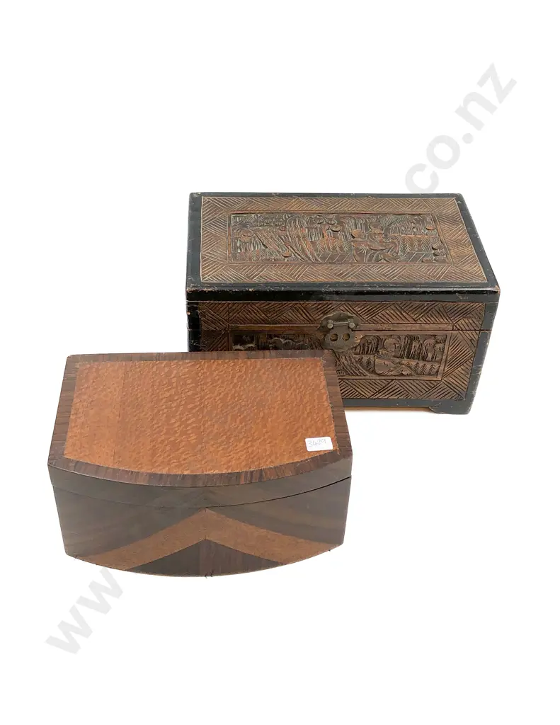 Three Jewellery Boxes Including Camphor Image 1++