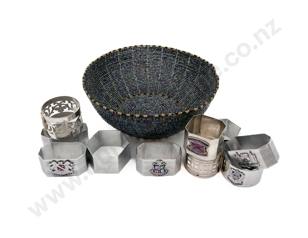 Assorted Napkin Rings and Souvenir Ware & Two Bowls Image 1++