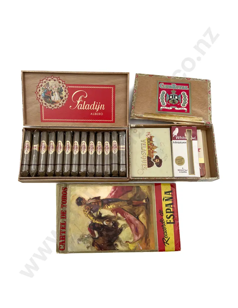 Two Cigar Boxes One with Cigars etc Image 1++