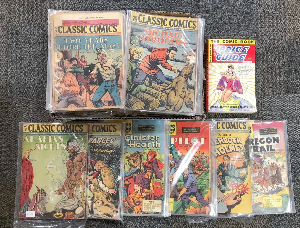 Quantity of Classic Comics together with Comic Book Sleeves Image 1++