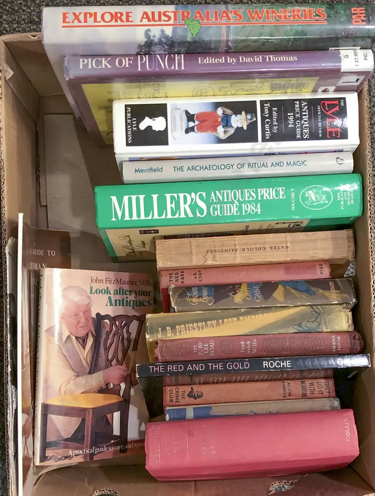 Box of Mostly Antique Reference Volumes Image 1++