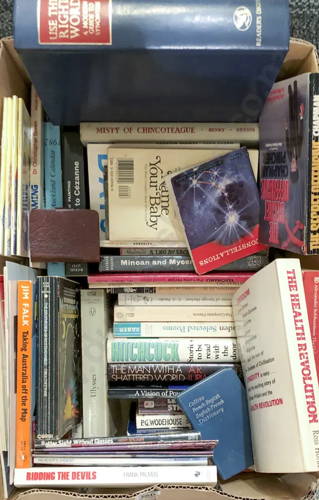Box of Assorted Books Image 1++