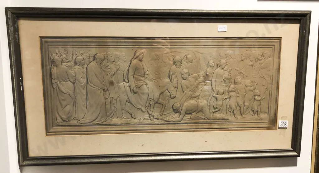 Framed Vintage Print of Ecclesiastical Relief Moulding Image 1++