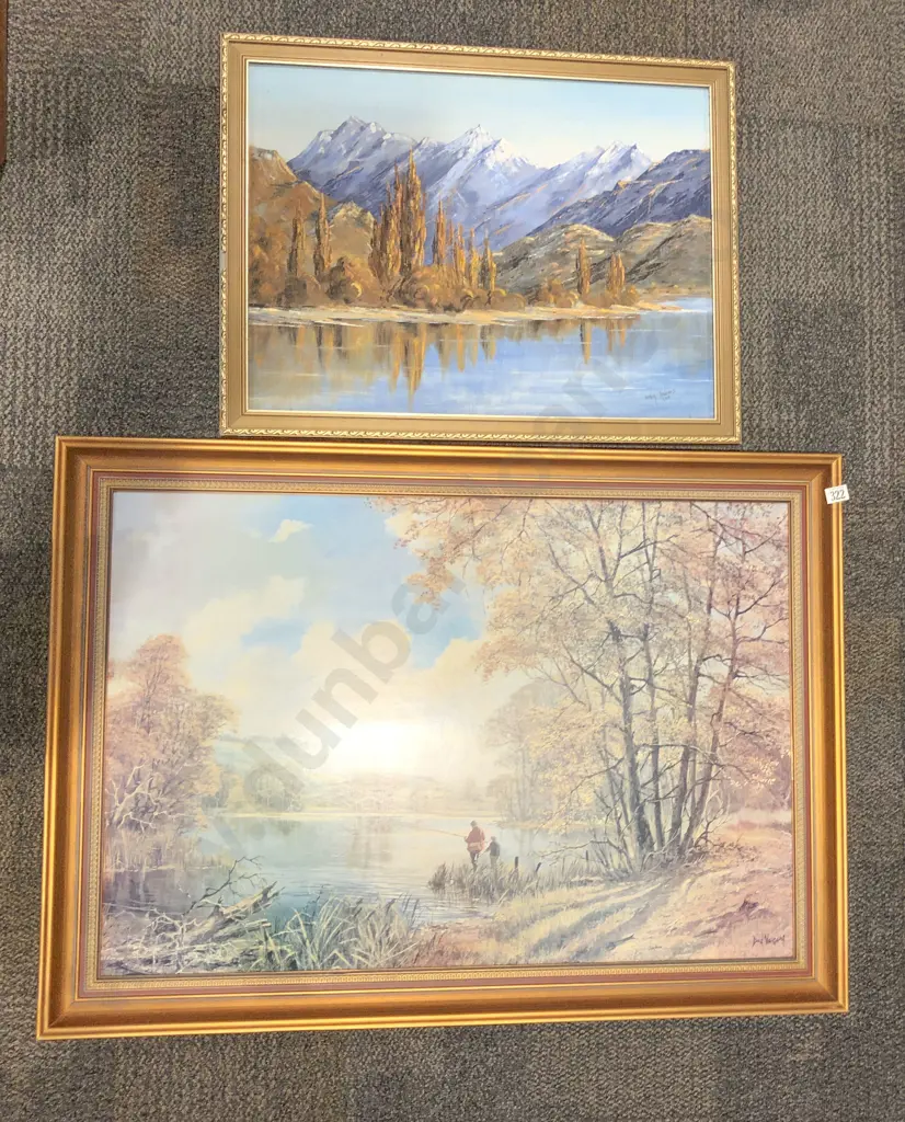 Ivan Reeves Mountainscape Oi on Board together with Print Image 1++