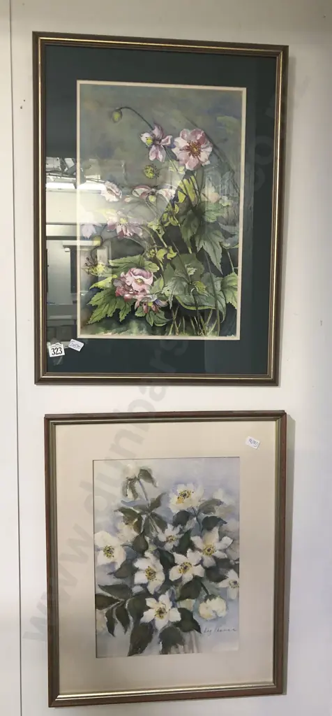 Two Framed Floral Watercolours Image 1++