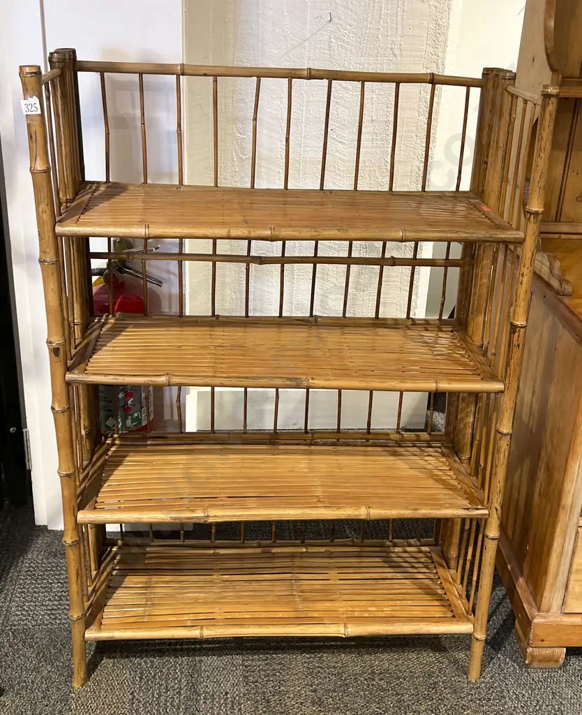 Folding Bamboo Shelving Unit Image 1++