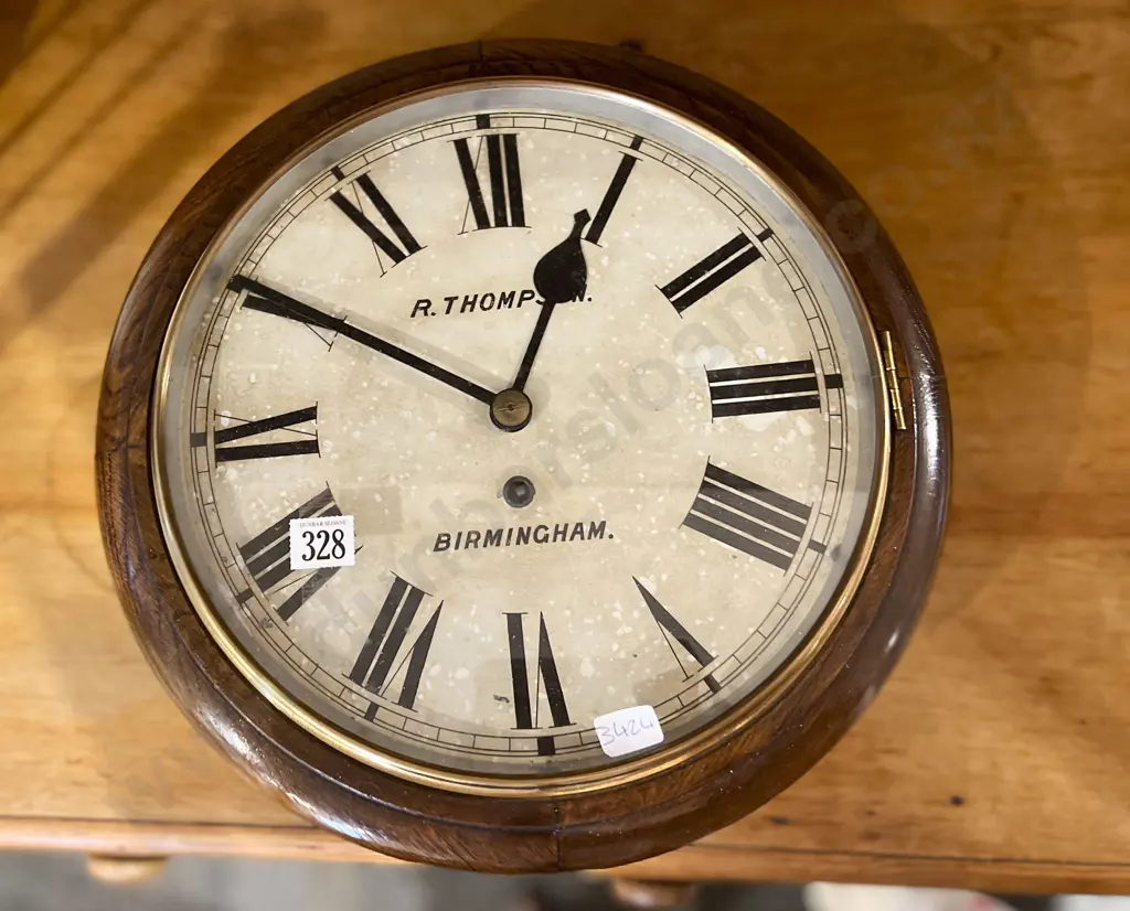 Oak Framed Wall Clock Image 1++