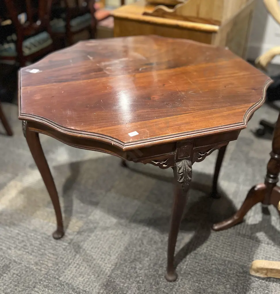 Mahogany Hexagonal Occasional Table Image 1++