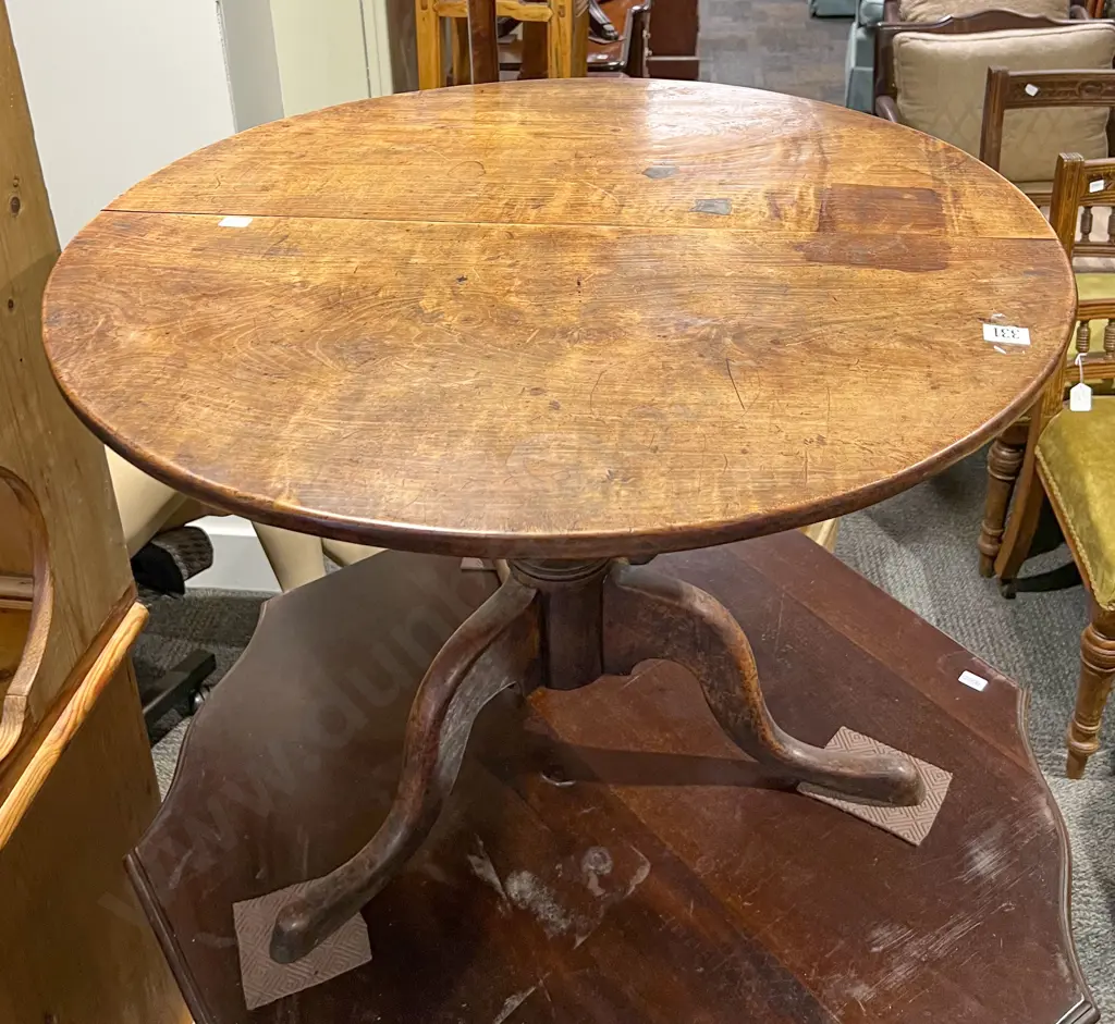 Georgian Tripod Based Circular Tea Table (faults) Image 1++