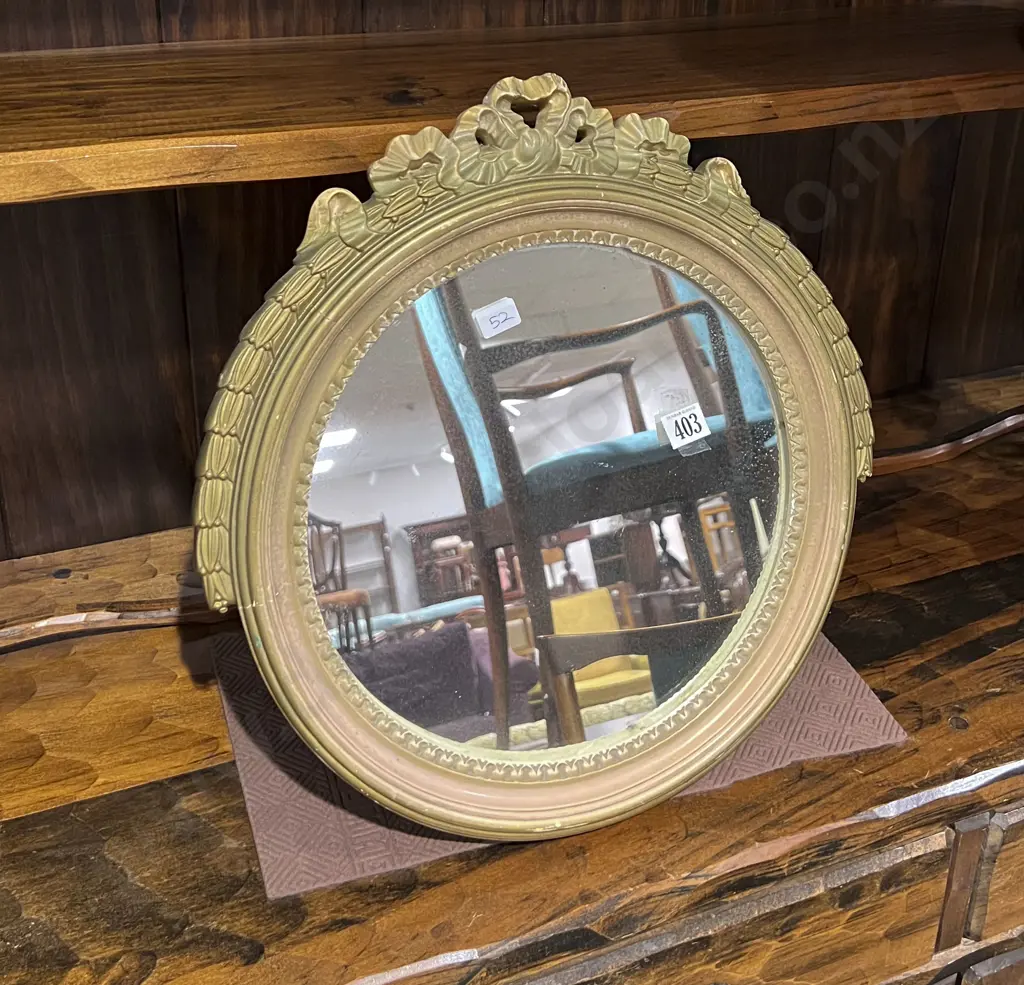 Gilt Framed Circular Mirror Image 1++