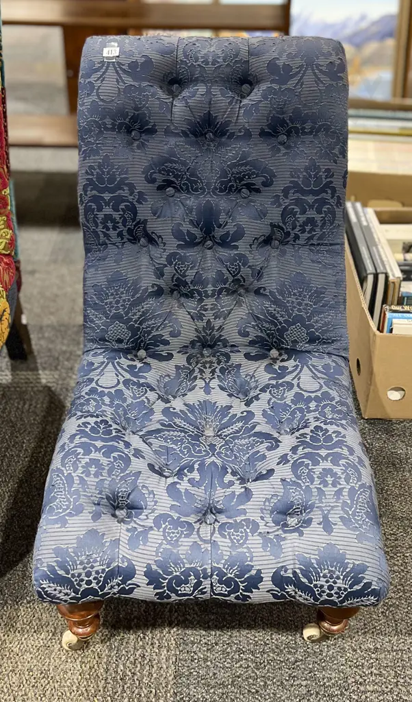 Victorian Upholstered Button Back Nursing Chair Image 1++