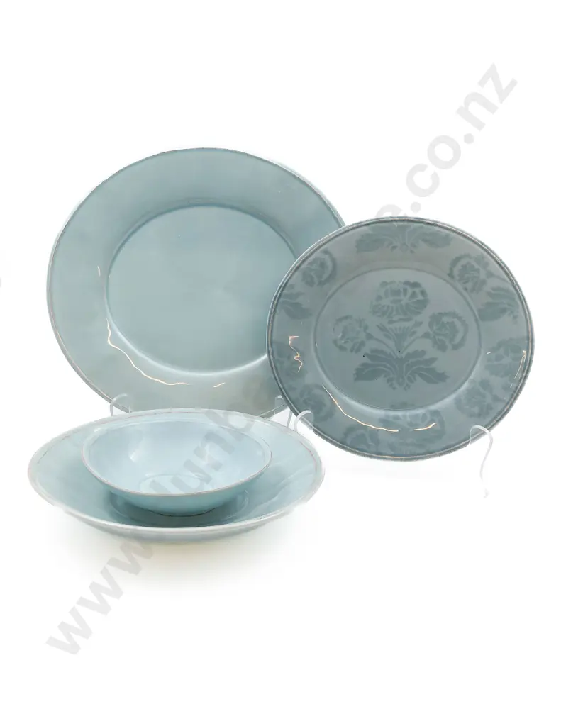 Qty of French Country Connections Blue Glazed Dinner China Image 1++