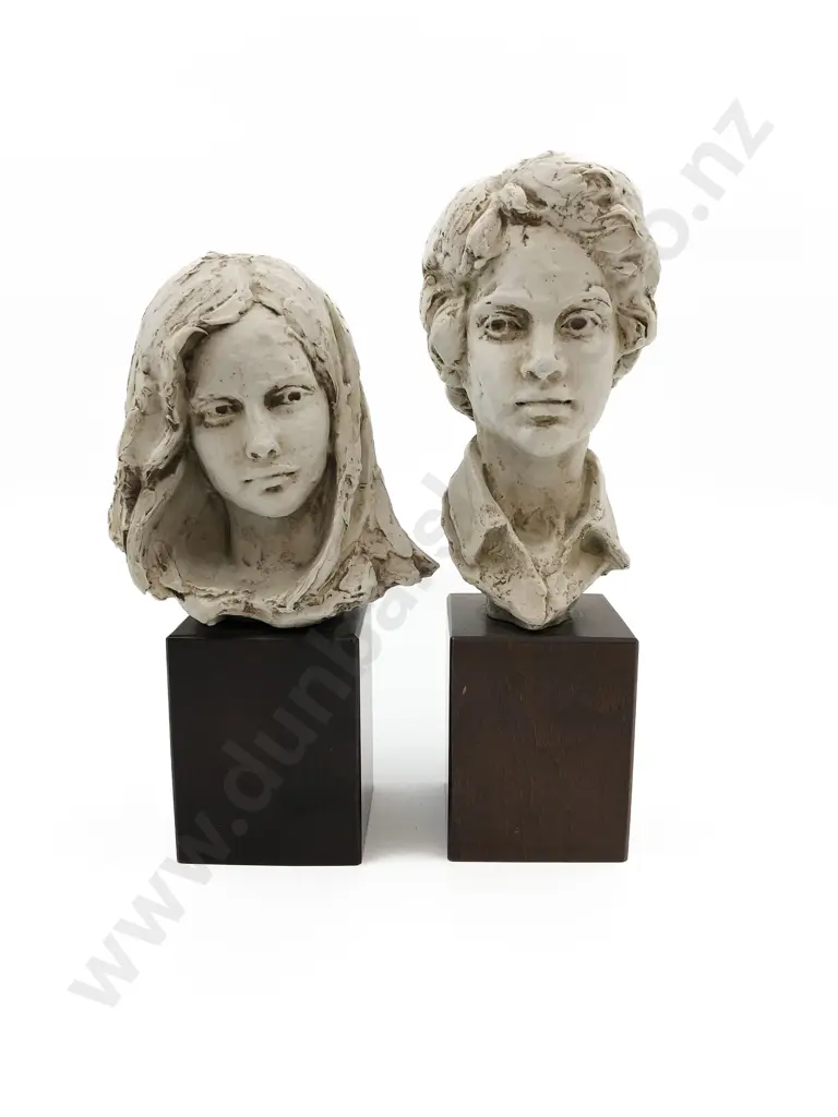 Two Italian Busts on Wooden Stands Image 1++