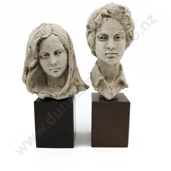Two Italian Busts on Wooden Stands