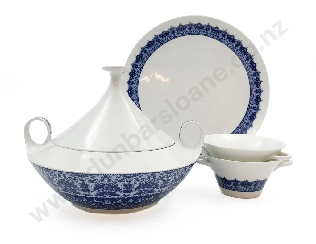 Qty Of Hutschenreuther Blue and White Dinner China Image 1++