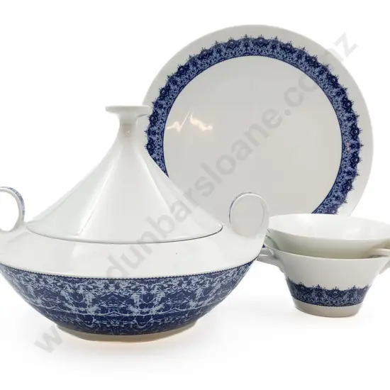 Qty Of Hutschenreuther Blue and White Dinner China