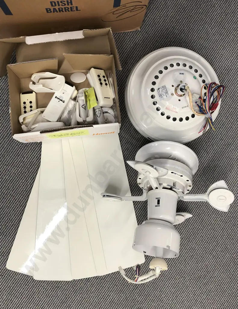 Box of Assorted Ceiling Fans and Accessories Image 1++