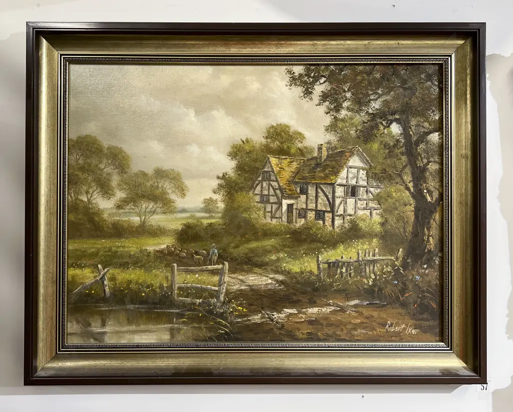 Robert Ixer - Country Cottage Scene - oil on board Image 1++