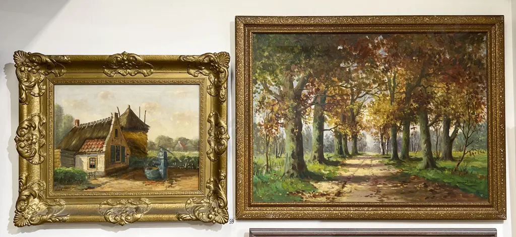 A. Broekman - Cottage Scene - oil on board (2) Image 1++