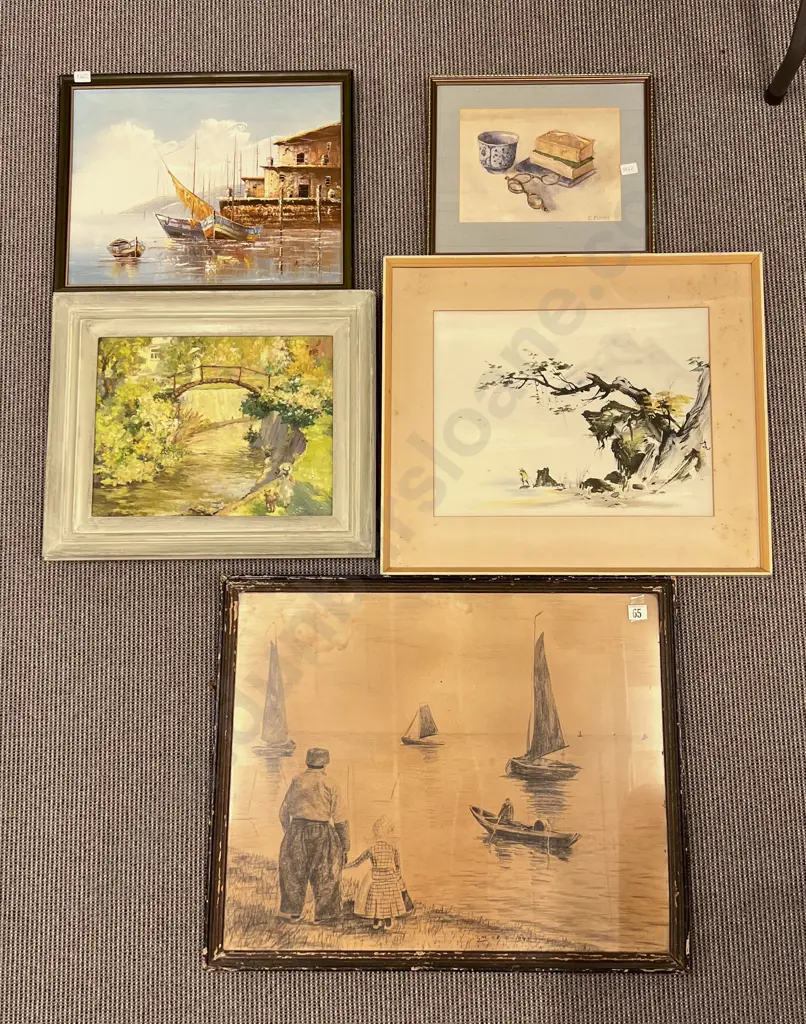 Five Assorted Framed Works Image 1++