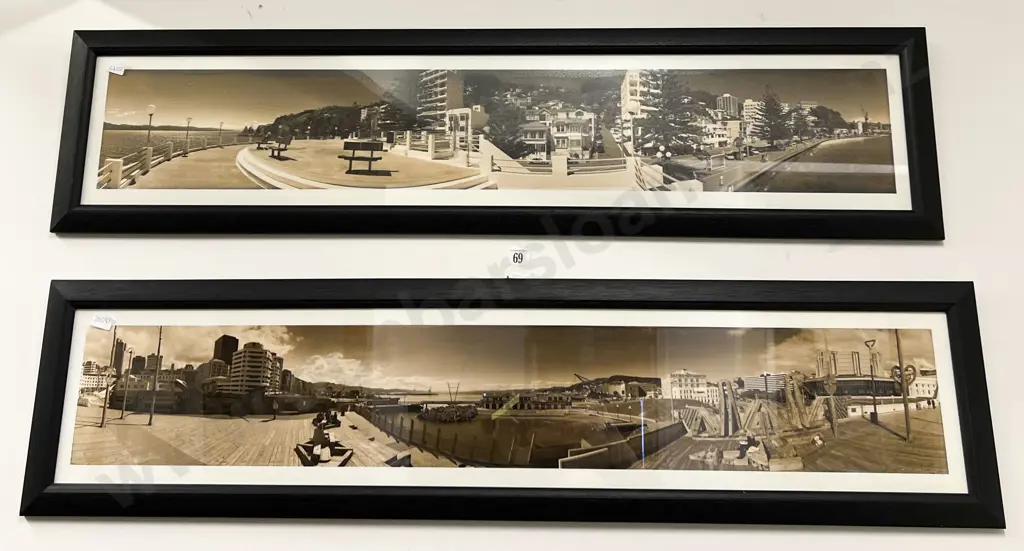 Two Vintage Wellington Waterfront Panoramas (faults) Image 1++
