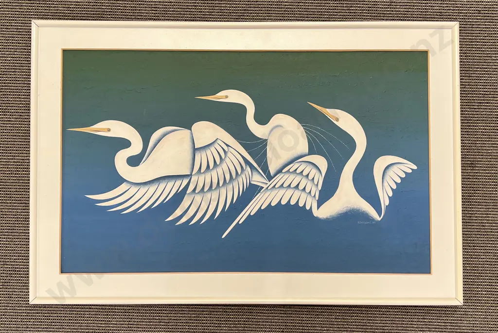 Ron Hubbard - Kotuku - acrylic on board Image 1++