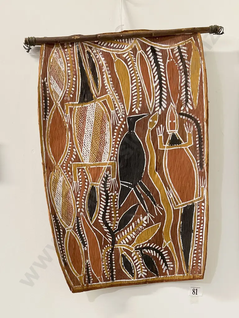 Djangobali - Dances From the Hollow Log Ceremony - Bark Painting Image 1++