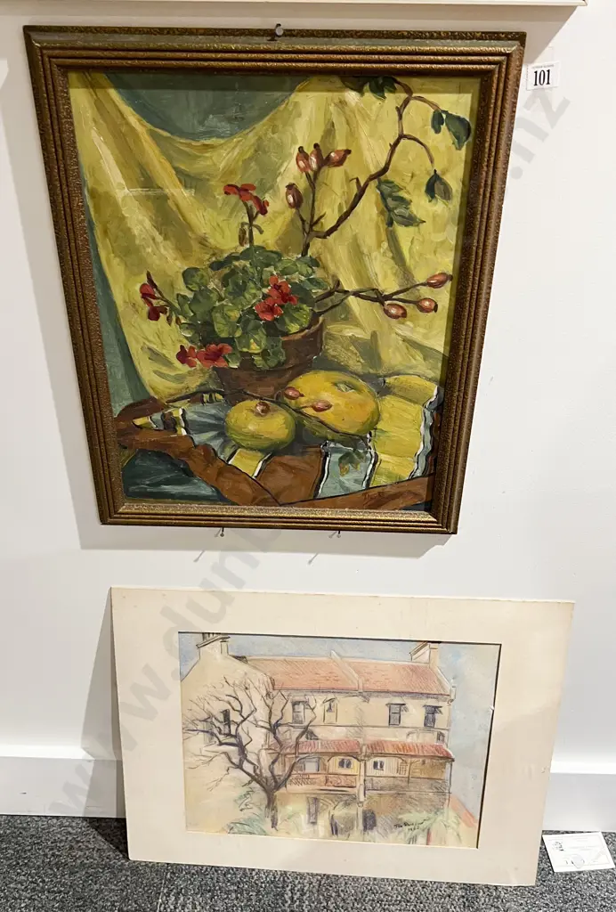Four Assorted Artworks by Tiiu Reissar (3 watercolours and an oil still life) Image 1++