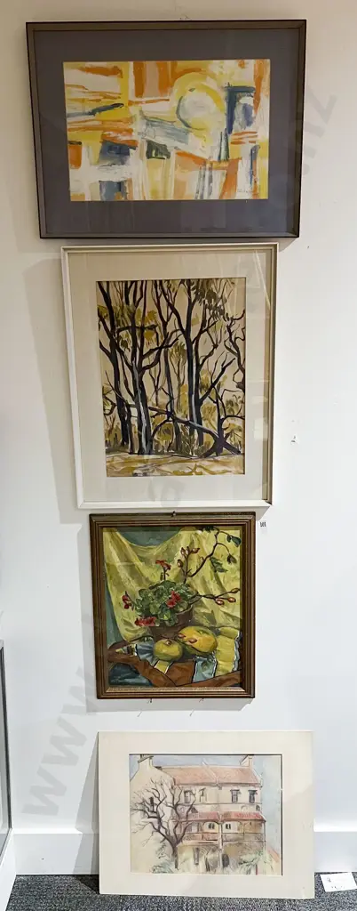 Four Assorted Artworks by Tiiu Reissar (3 watercolours and an oil still life) Image 1++
