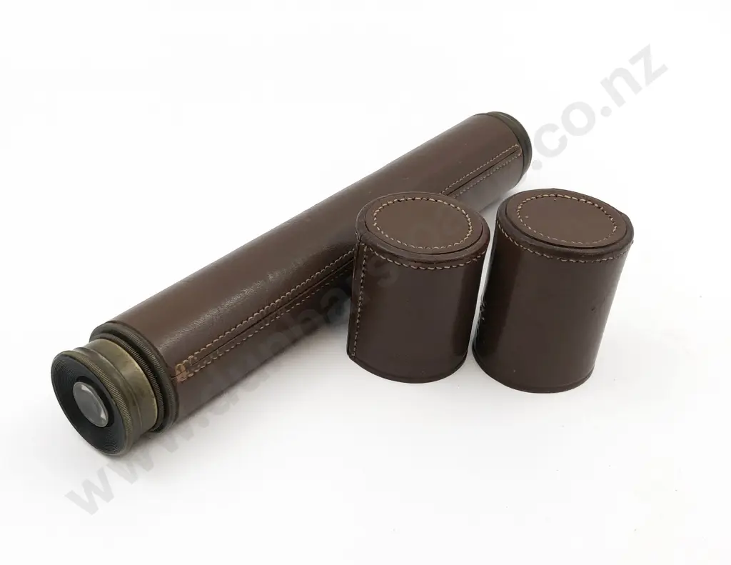 Three Draw Leather Cased Telescope Image 1++