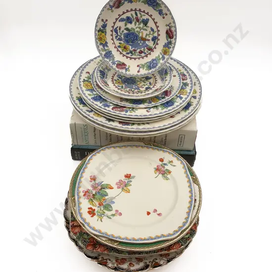 Assorted Masons "Regency' Dinnerware & other  Assorted Plates (16) & Two Antiques Reference