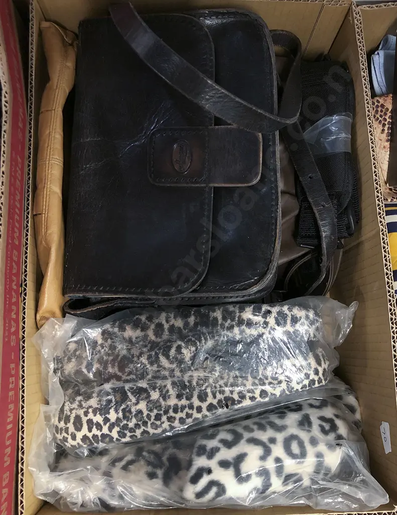 Box of Assorted Bags & Slippers Image 1++