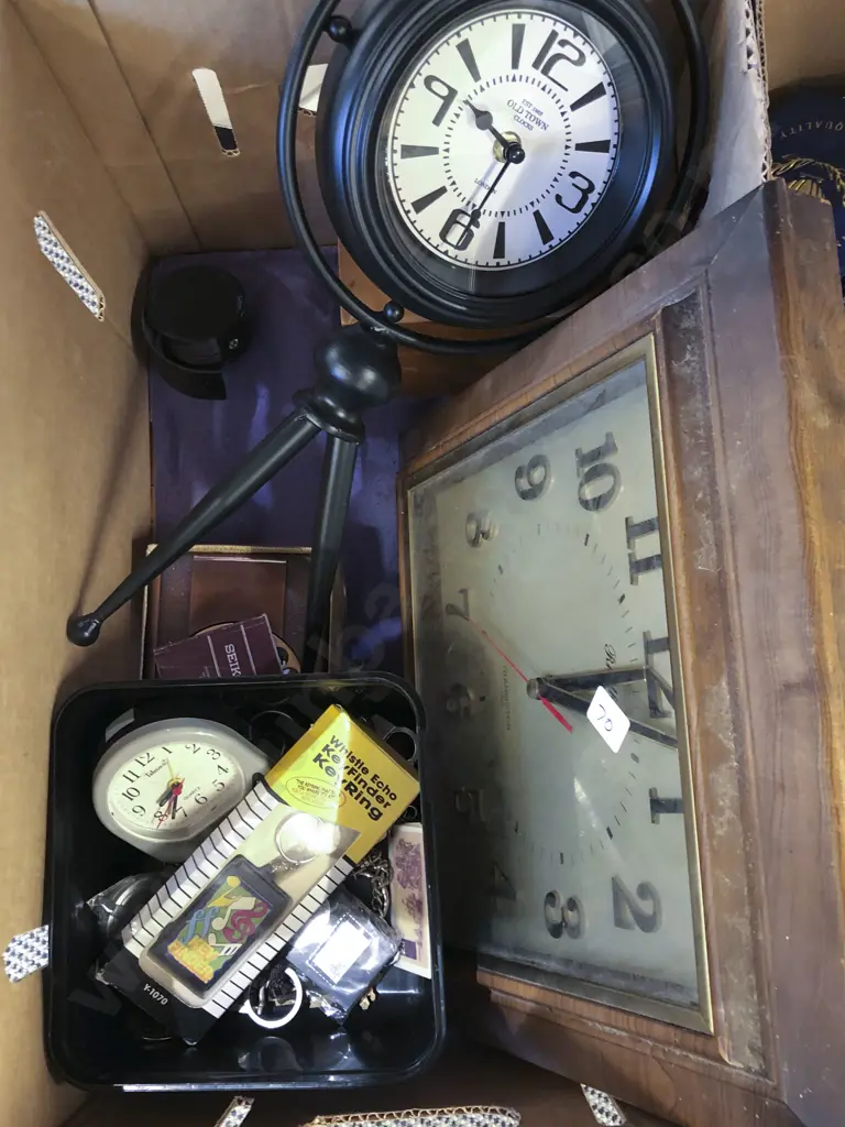 Box of Assorted Clocks etc Image 1++
