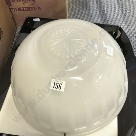 Victorian Opaque Glass Ceiling Lightshade & Box of Assorted Vases etc