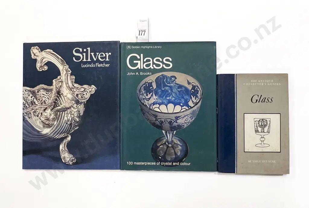 Two Antique Glass Reference Volumes together with Silver Reference (3) Image 1++