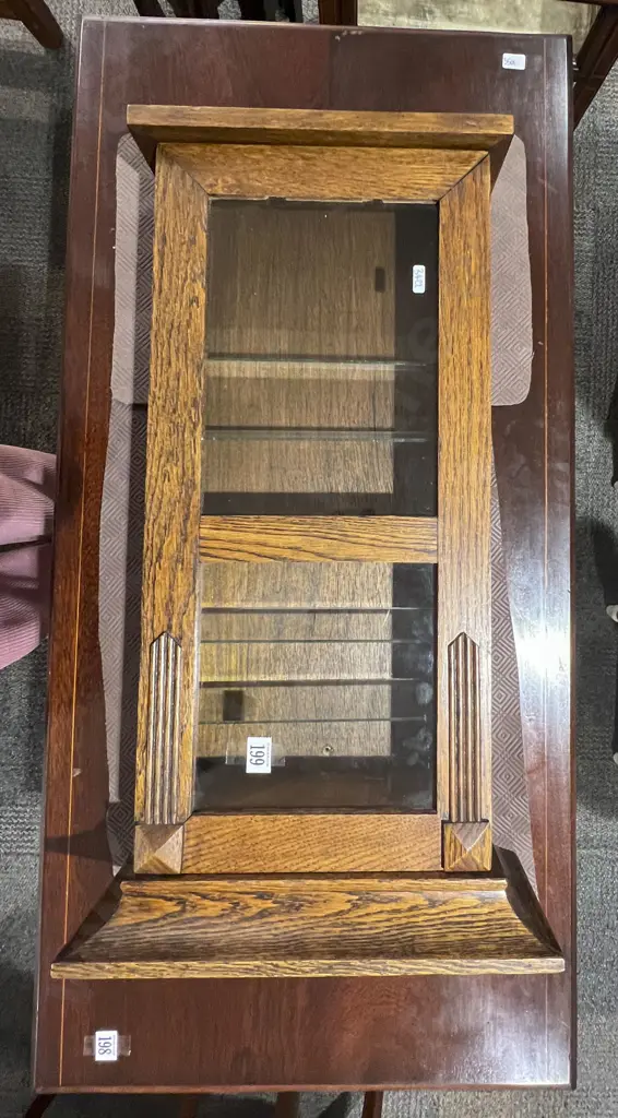 Oak Clock Case Converted To Display Cabinet Image 1++