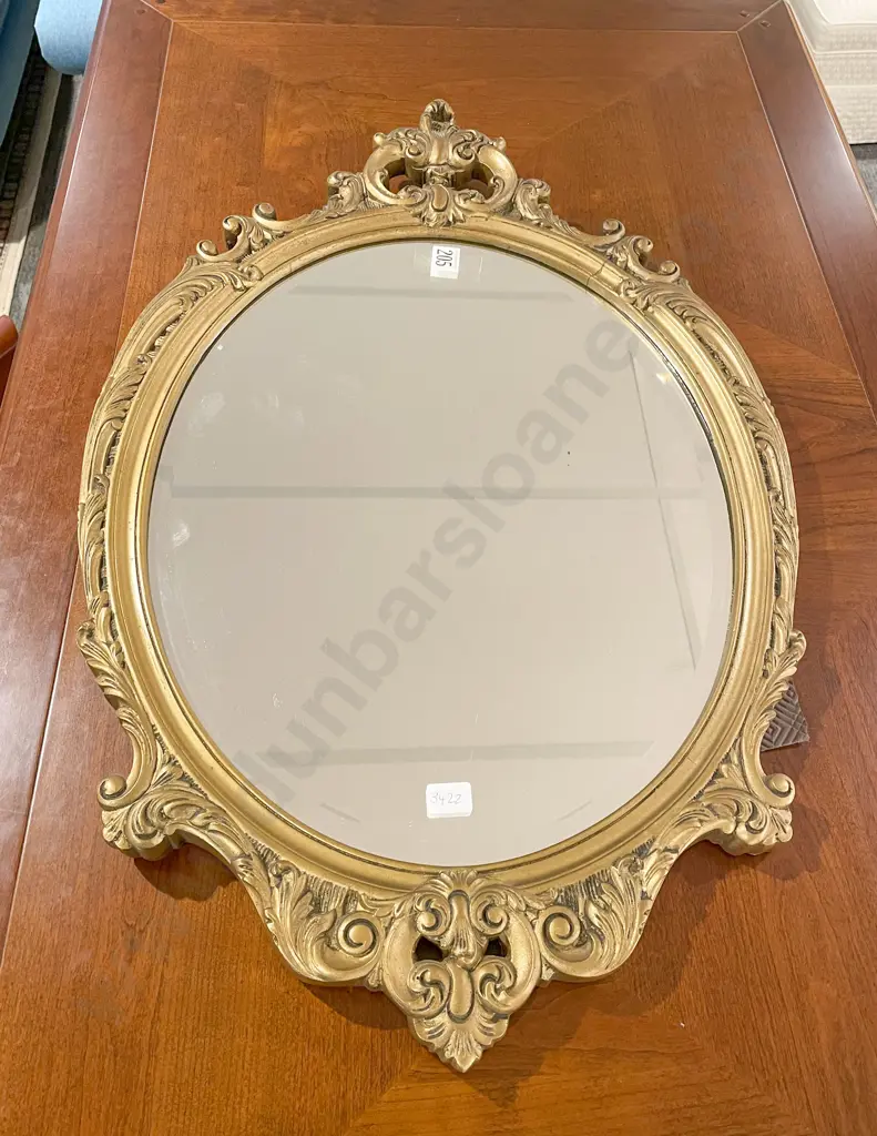 Oval Bevel Edged Gilt Framed Mirror Image 1++