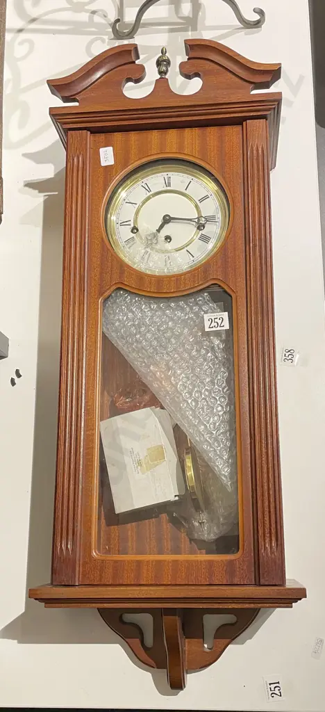 Reproduction Mahogany Cased Wall Clock Image 1++
