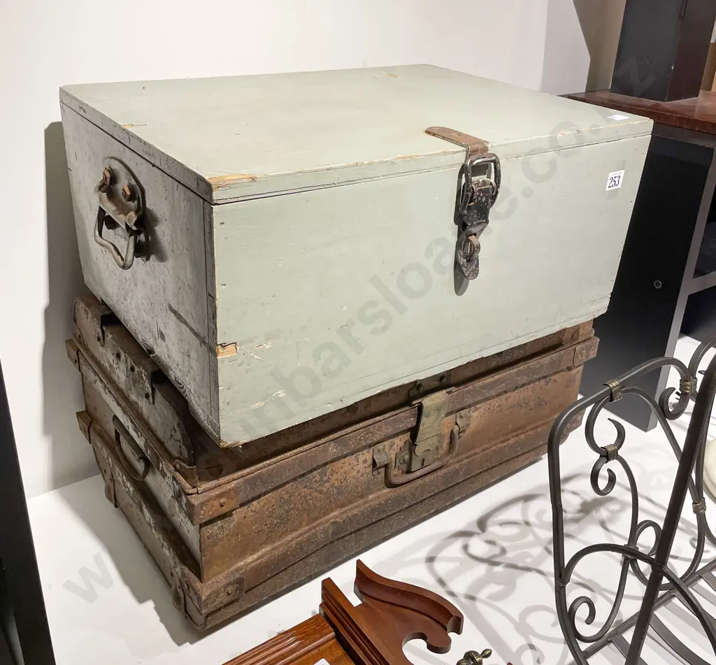 Small Tin Trunk & Vintage Toolbox Image 1++