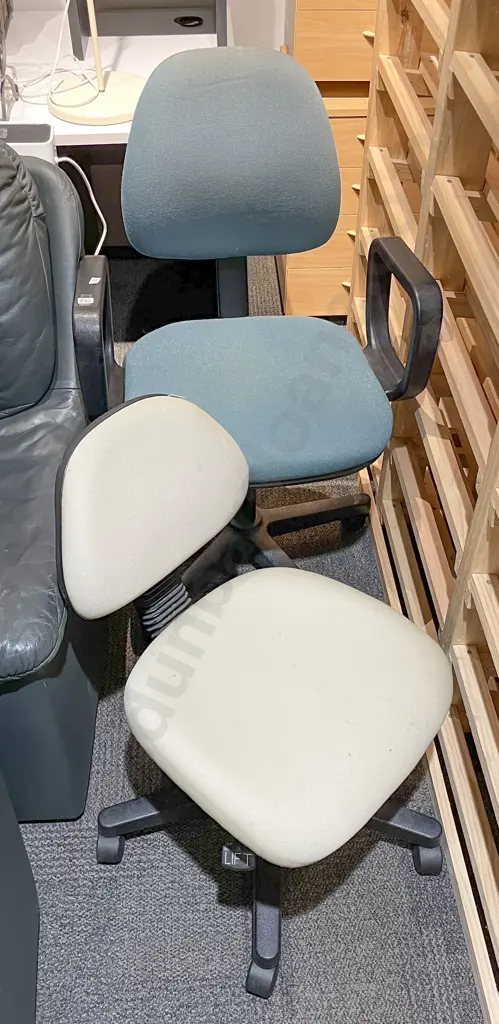 Two Filing Cabinets Two Office Chairs & Other Image 1++