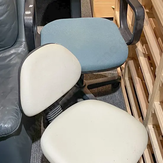 Two Filing Cabinets Two Office Chairs & Other