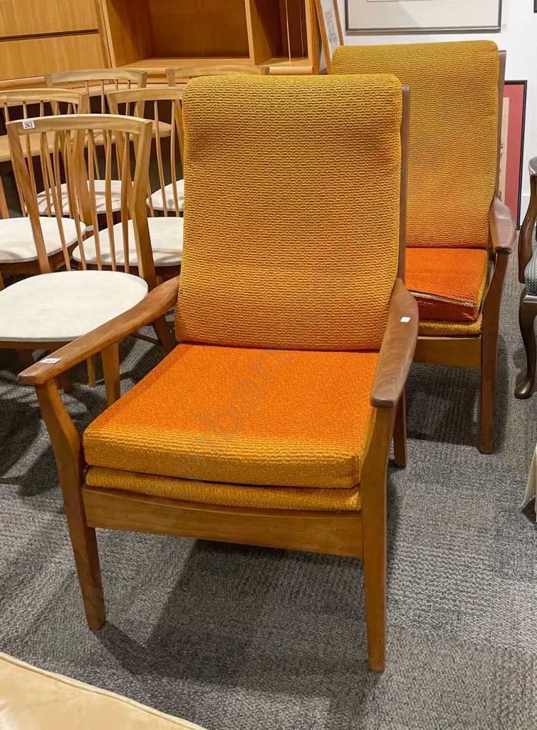 Pair of Mid Century Easy Chairs Image 1++